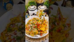 Veggies Loaded Nachos || Air Fryer Cheese Nachos Recipe 🧀🫑🌶️🍅 #shorts #nachos #trending