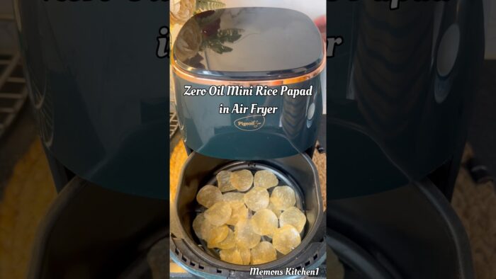 Zero Oil Mini Rice Papad Recipe in Air Fryer#viral #food#papad #shorts #recipe #streetfood #airfryer