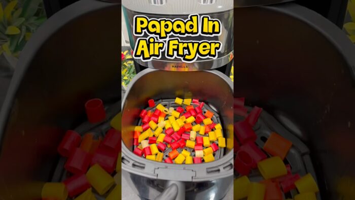 Zero oil Papad in Air Fryer 👌#shorts #food #airfryer #papad #recipe #cooking #airfryerfood