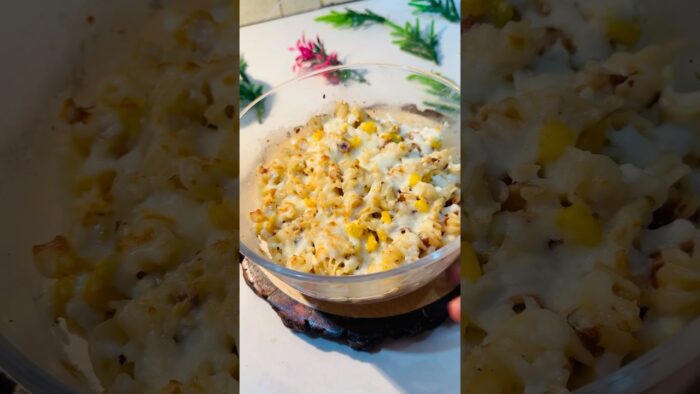 yummy ￼🤤 corn cheesy pasta🍜 recipe in air fryer💥#youtubeshorts #shortsfeed #shorts #viralrecipe