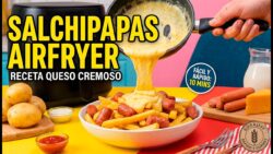 ¡El QUESO que MÁS SE ESTIRA! 🤤 Salchipapas Crujientes en Freidora de Aire #Salchipapas #Airfryer