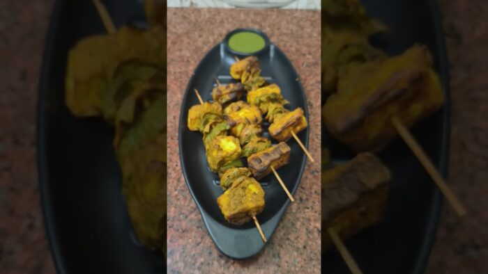 💥 বাইরে ক্রিস্পি ভেতরে সফট | Air Fryer Paneer Tikka |  Easy Starter Recipe #shorts #ytshorts #panner