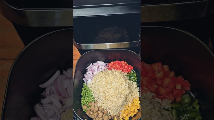 Air Fryer Vegetables Pulao #recipe #shortsvideo #reels #rice #cooking #food