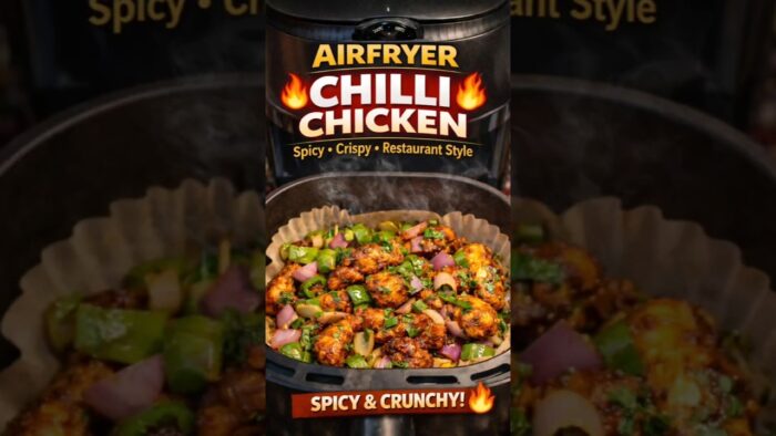 Airfryer ChilliChicken Recipe 13🔥 Crispy, Spicy #airfryer #chicken  #Shorts #food #cooking #recipe