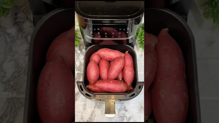 Batatas dulces en freidora de aire, perfectamente asadas en 20 minutos. Un refrigerio saludable y…