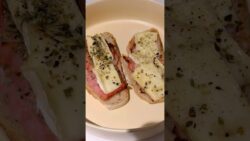Brie and ham tartine #food #cooking #airfryer #recipe  #shorts