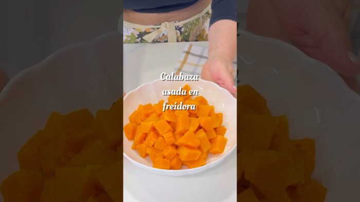 Calabaza asada en airfryer, fácil y deliciosa. #calabaza, #airfryer