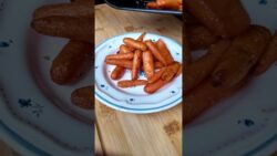 Carottes caramélisées à l’air fryer 🥕 recette simple et rapide  #recettefacile #airfryer