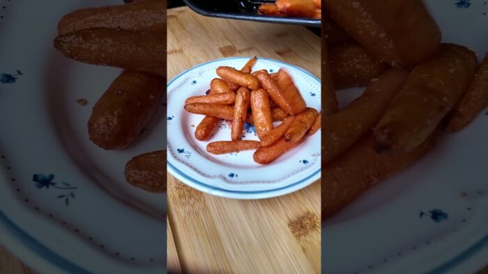 Carottes caramélisées à l’air fryer 🥕 recette simple et rapide #recettefacile #airfryer