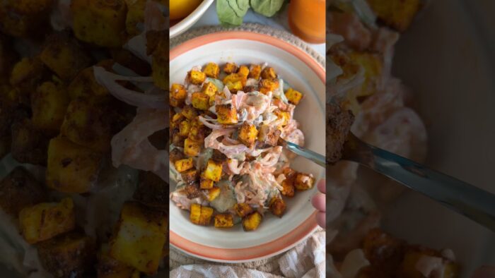 Crispy Paneer Protein Salad | High Protein Indian Salad | Easy Air Fryer Recipe