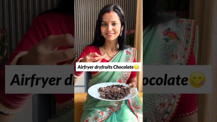 Dryfruit chocolate ghar par 🫨 pati ke liye kuch special kiya ? #shorts #airfryerrecipes #chocolate