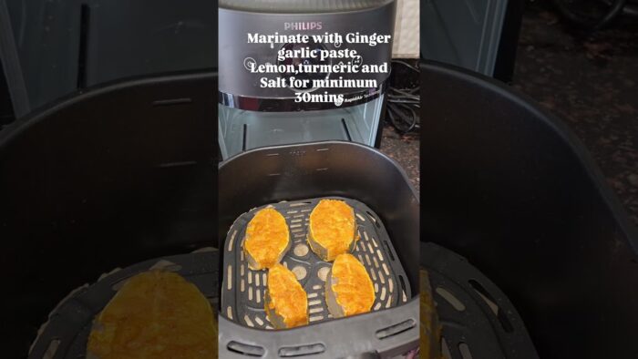 FISH FRY IN AIR-FRY 😋 #food #shorts #airfryer #recipe #foodie #fish #fishfry #nooilcooking #foodie