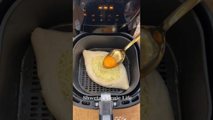 Let’s try viral Khachapuri – Cheese Filled Bread Recipe in Air Fryer😋#shorts #viral #trending #yt