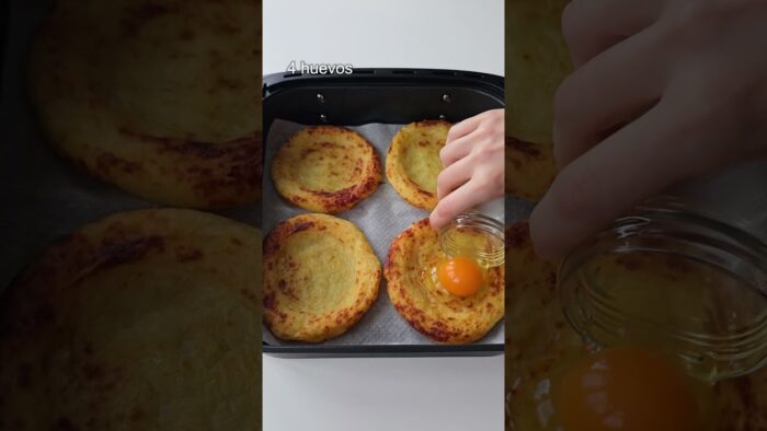 NIDEOS DE PATATA Y QUESO CON HUEVO #recetas