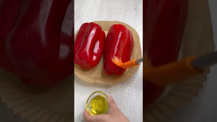 PIMIENTOS ROJOS  🌶️🌶️ en FREIDORA DE AIRE 👩‍🍳🥰, te enseño a pelarlos ¡¡sin dificultad!!😍
