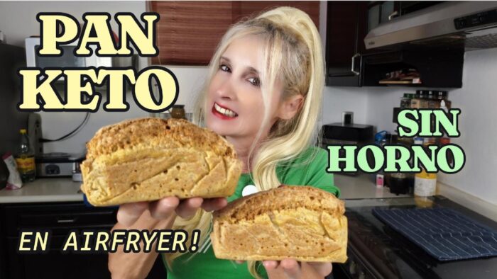 🍞 Pan keto Sin Horno, en freidora de aire, rápido, esponjoso, rico y saludable, en tan solo 25 m.😃