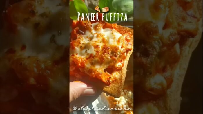 Paneer Puffiza🍕|viral bread pizza|Airfryer pizza recipe #shortsfeed #youtubeshorts #youtubefeed