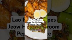 Receta de salsa ligera de champiñones y pimienta. Cabeza de Jeow de Laos. Comida tailandesa Iu M ...
