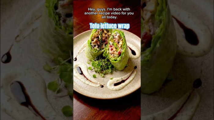 Tofu lettuce wrap #food #cooking #easyrecipe #airfryer #shorts #ytshorts