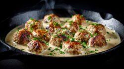 Albóndigas Cremosas de Pollo en Salsa Umami
