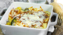 Gratinado de brócoli, pasta y queso azul