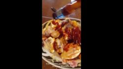 pollo barbiquiu en freidora de aire