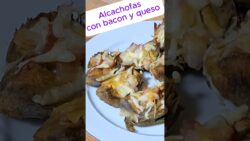 Alcachofas crujientes con bacon y queso en freidora de aire  #shorts #alcachofas