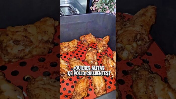 Alitas de pollo crujientes por fuera y jugosas por dentro en Freidora de Aire #airfryer
