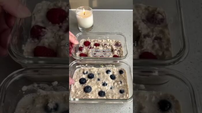 Avena horneada de 2 maneras en freidora de aire 🍓🍋 ¡Magia vegana en 15 minutos! #AvenaHorneadaEnF…