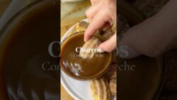 Churros con dulce de leche 🥖🐮🤎 RECETA EN LA DESCRIPCIÓN 👇🏼👇🏼👇🏼