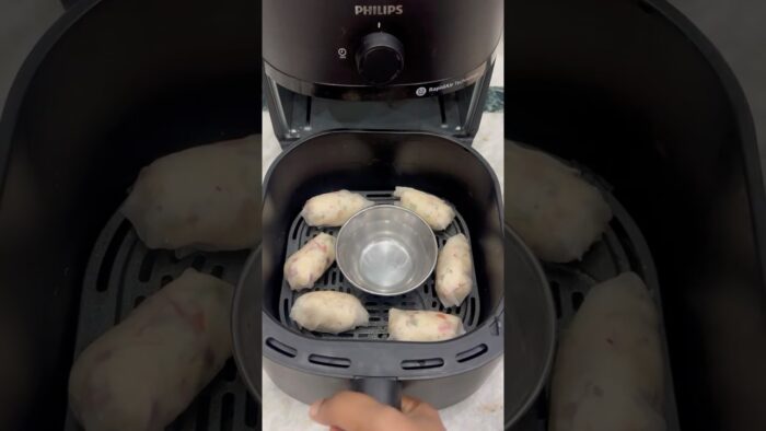 Crispy Rice Paper Momos in Air Fryer #shorts #airfryer #easyrecipe #cooking #momos #foodie