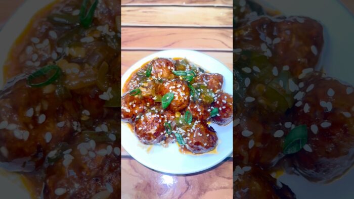 Crispy Veg Manchurian | Easy Indo Chinese Dinner Recipe Air Fryer #recipe #cooking #shorts #food