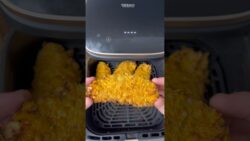 Filete empanado crujiente en freidora de aire