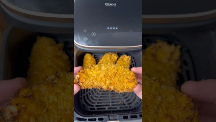 Filete empanado crujiente en freidora de aire
