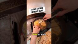 Frying Chicken Without Sight #blind #cooking #recipe #howto #shorts