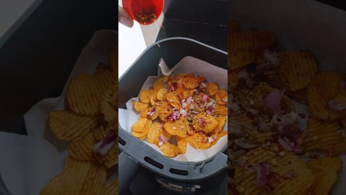Instant Nachos Using Lay’s Chips | Super Easy Snack in Air Fryer #shorts #viral