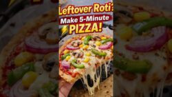 Leftover Roti? Make 5-Minute Pizza!” 🤯🍕 #shorts #trending #viral #airfryer currywelt