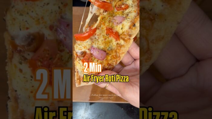 Leftover Roti Pizza in Air Fryer | 2 Min Snack Hack | Roti Pizza | Air Fryer recipes | Quick snack