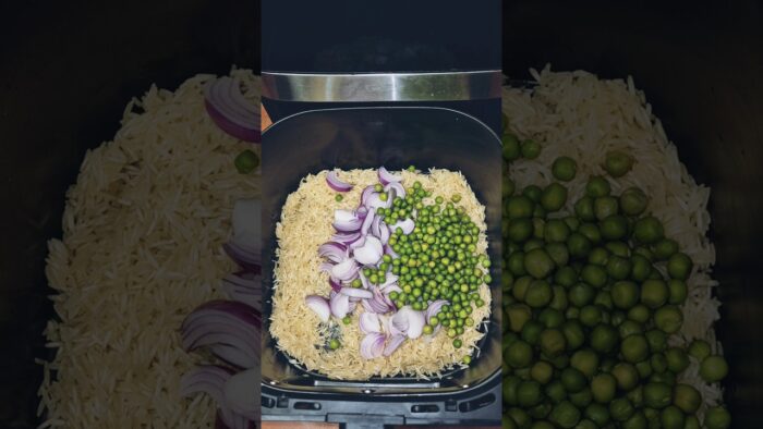 Mater Pulao In Airfryer #shortsvideo #shorts #recipe #cooking #reels #yummy