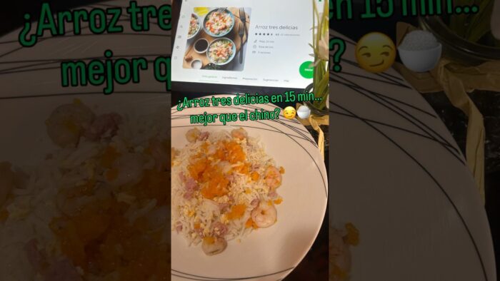 No exagero… este arroz tres delicias está brutal 🤤🔥