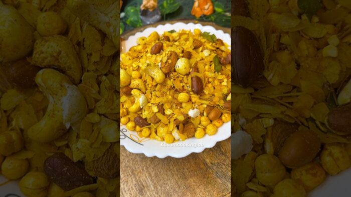 Oats & Poha Namkeen | Easy Guilt Free Snack #shorts #recipe #namkeen #holisnacks #holirecipe