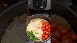 🍤 One-Basket Air Fryer Creamy Shrimp Pasta