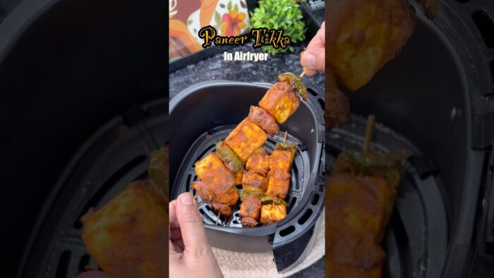 Paneer Tikka in Airfryer Recipe 😋#shorts #shortsfeed