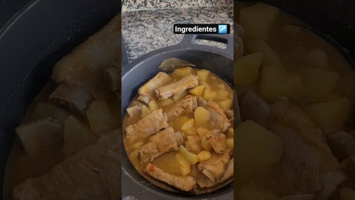 Patatas guisadas con costilla en Thermomix #recetas #delicioso
