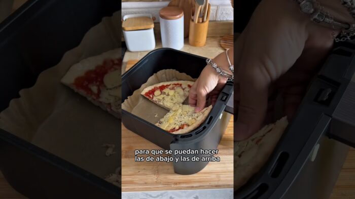 Pizza 🍕 mediana freidora de aire #flypシ #pizza #airfyer