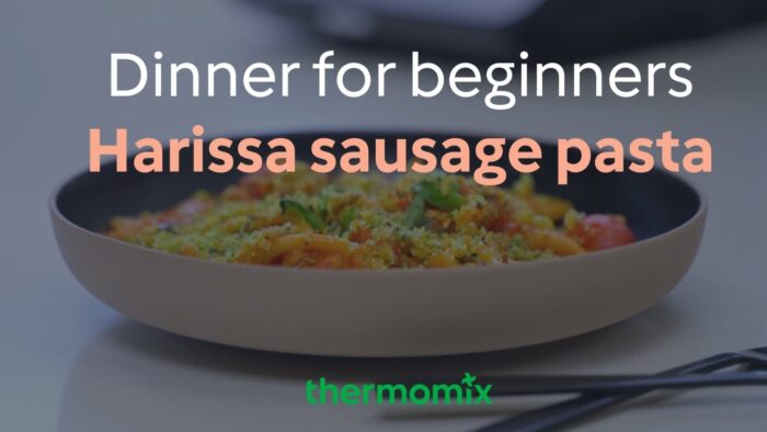 Quick dinner idea for Thermomix® beginners | Harissa sausage pasta