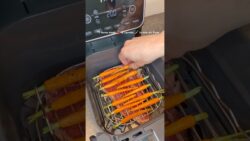 T-bone steak & glazed carrots in one air fryer basket #shorts #airfryer #beef #steak #recipe