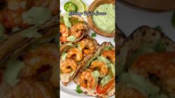 Tacos de fajitas de camarones en freidora de aire #shorts