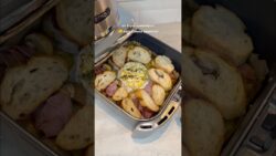 air fryer Camembert with potatoes & prosciutto easy cheese appetizer #shorts #camembert #ai ...