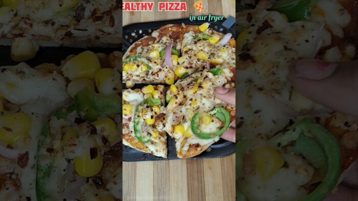 air fryer recipe part3 How to make Pizza in Air Fryer,No Oven Pizza Recipe #shorts#ytshorts #cooking